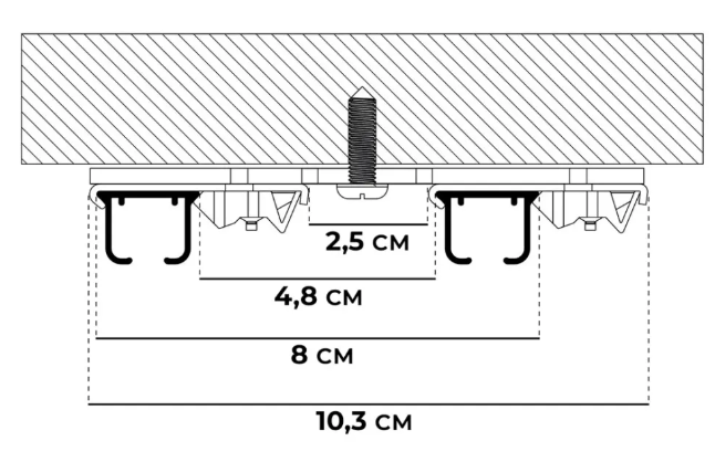 Aluminiowa szyna karniszowa podwójna D200