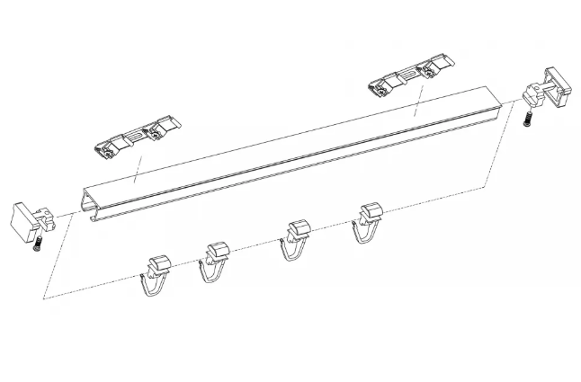 Aluminiowa szyna karniszowa podwójna D200